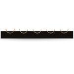 Black coat rack with brass metal details