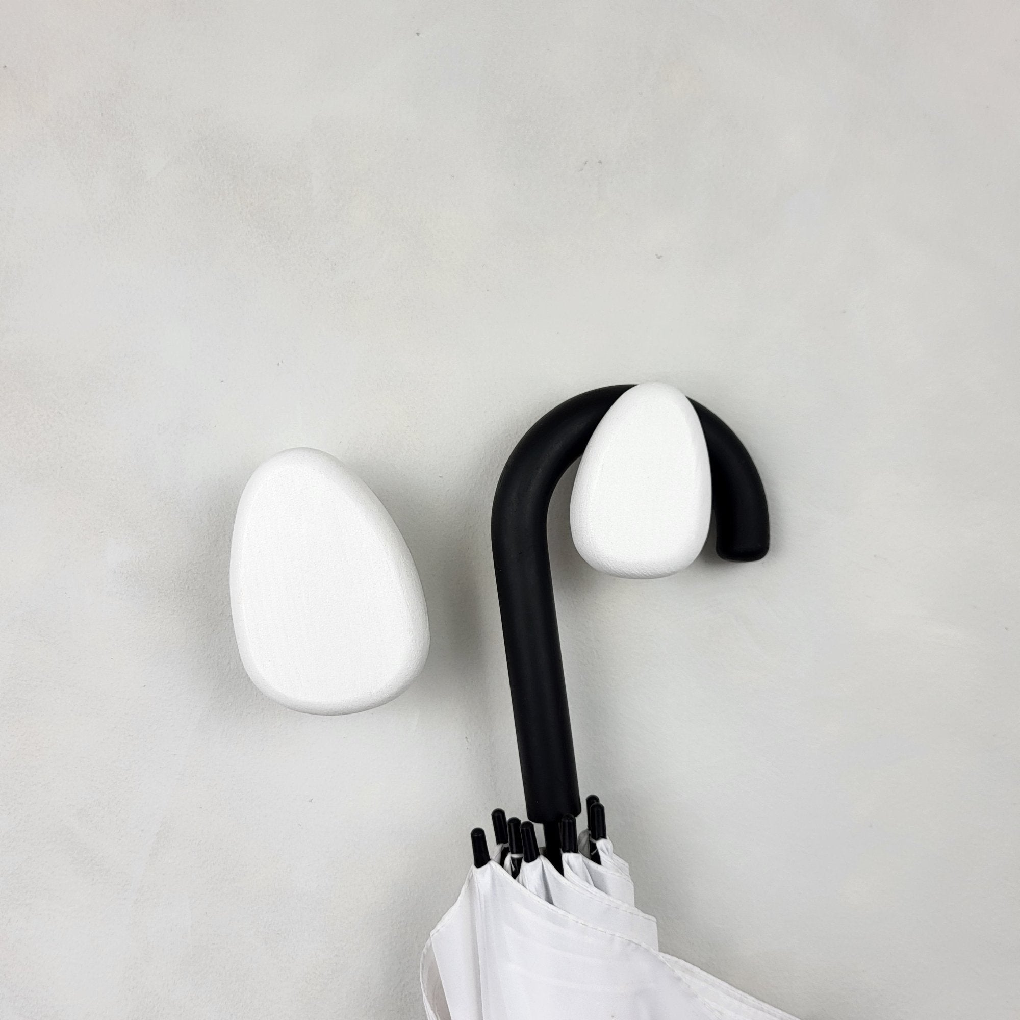 White wall hooks