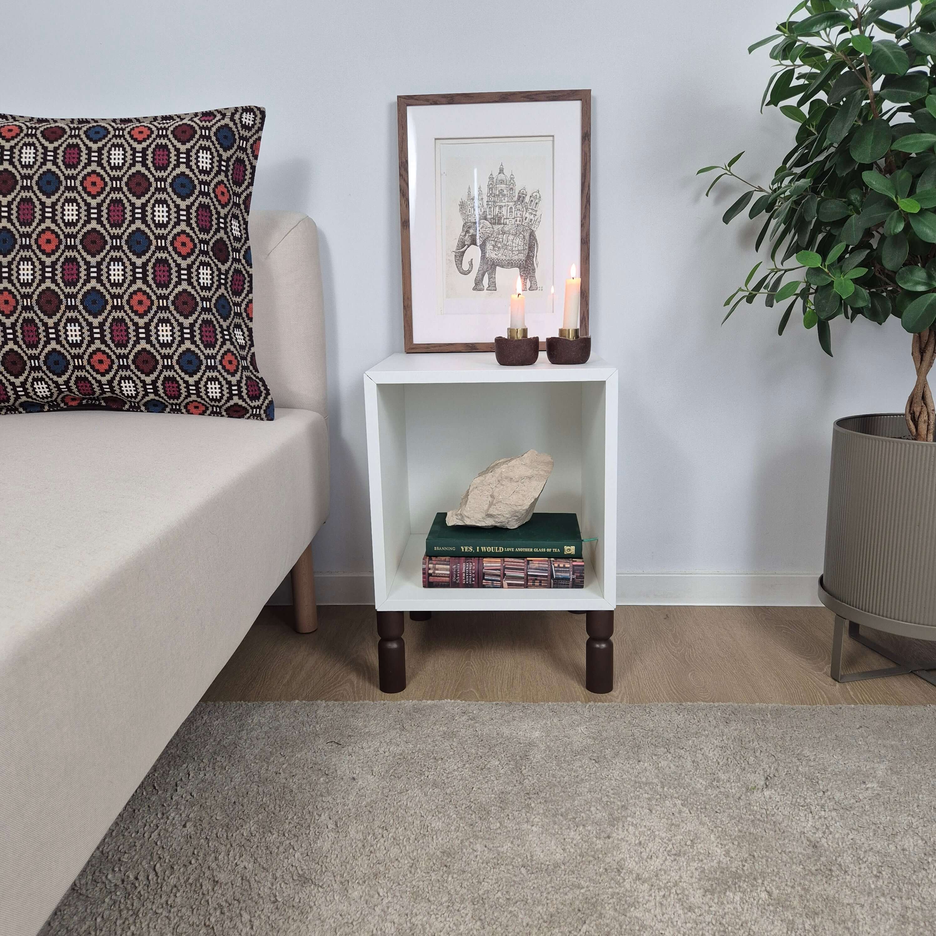 IKEA EKET Hack: From Shelf to Chic Bedside Table