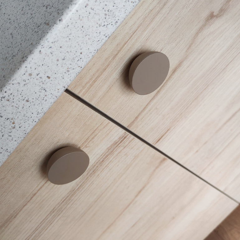 Beige kitchen knobs