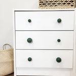 Dark green knobs for drawers