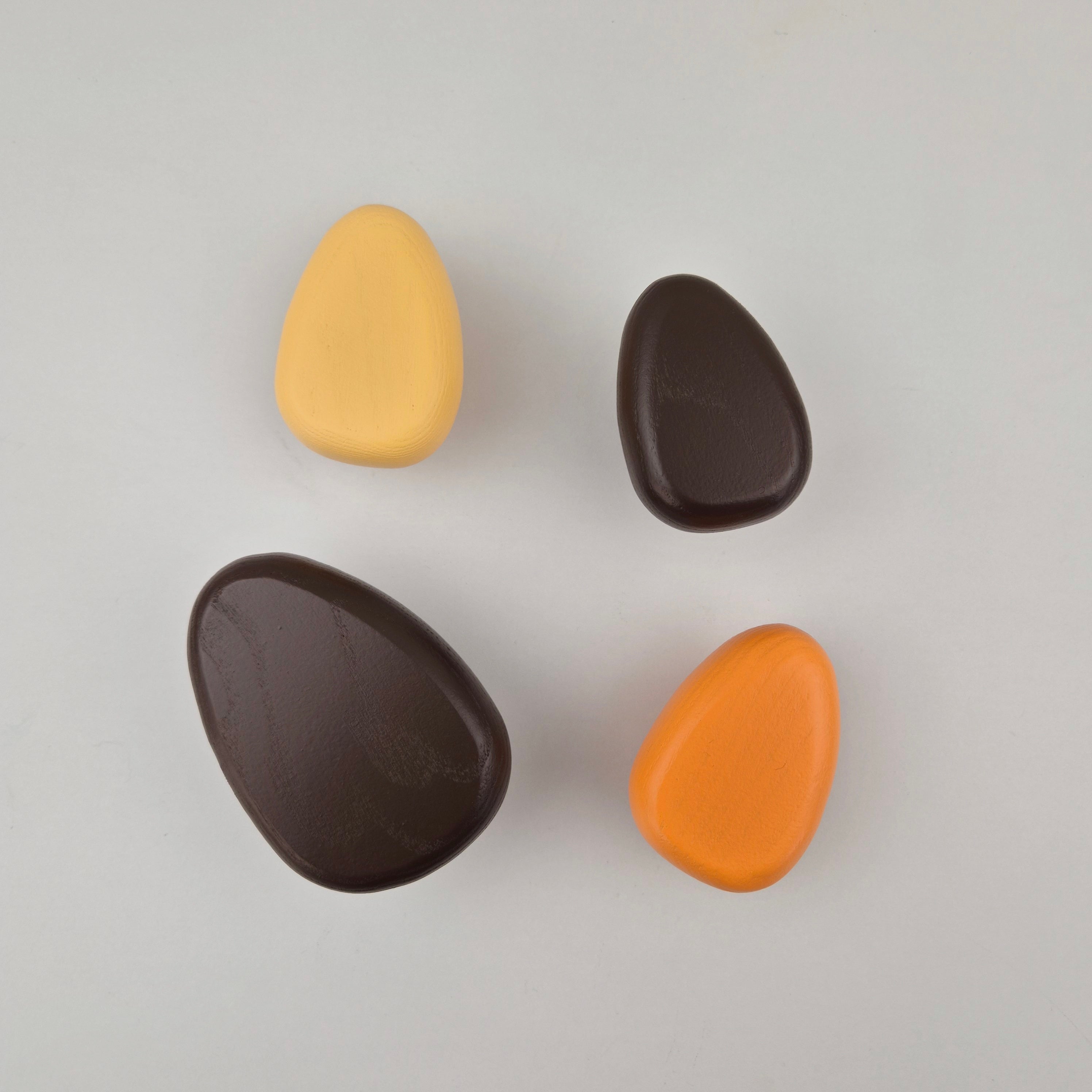 Brown, yellow and orange wall hooks
