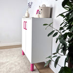 Pink cabinet handles for kids room cabinet