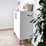 Pink cabinet handles for kids room cabinet