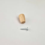 Oak wood cabinet knob and screw
