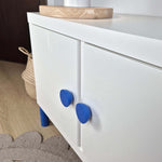 Flat round knob BALANCE | blue