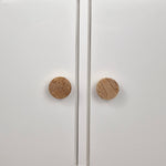 Birch wood round knob for wardrobes
