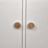 Birch wood round knob for wardrobes