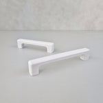 White cabinet handles