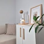 IKEA cabinet with L shape wooden handles