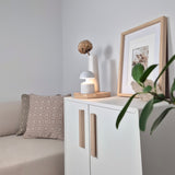 IKEA cabinet with L shape wooden handles