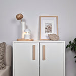 IKEA white EKET with L shape wooden handles