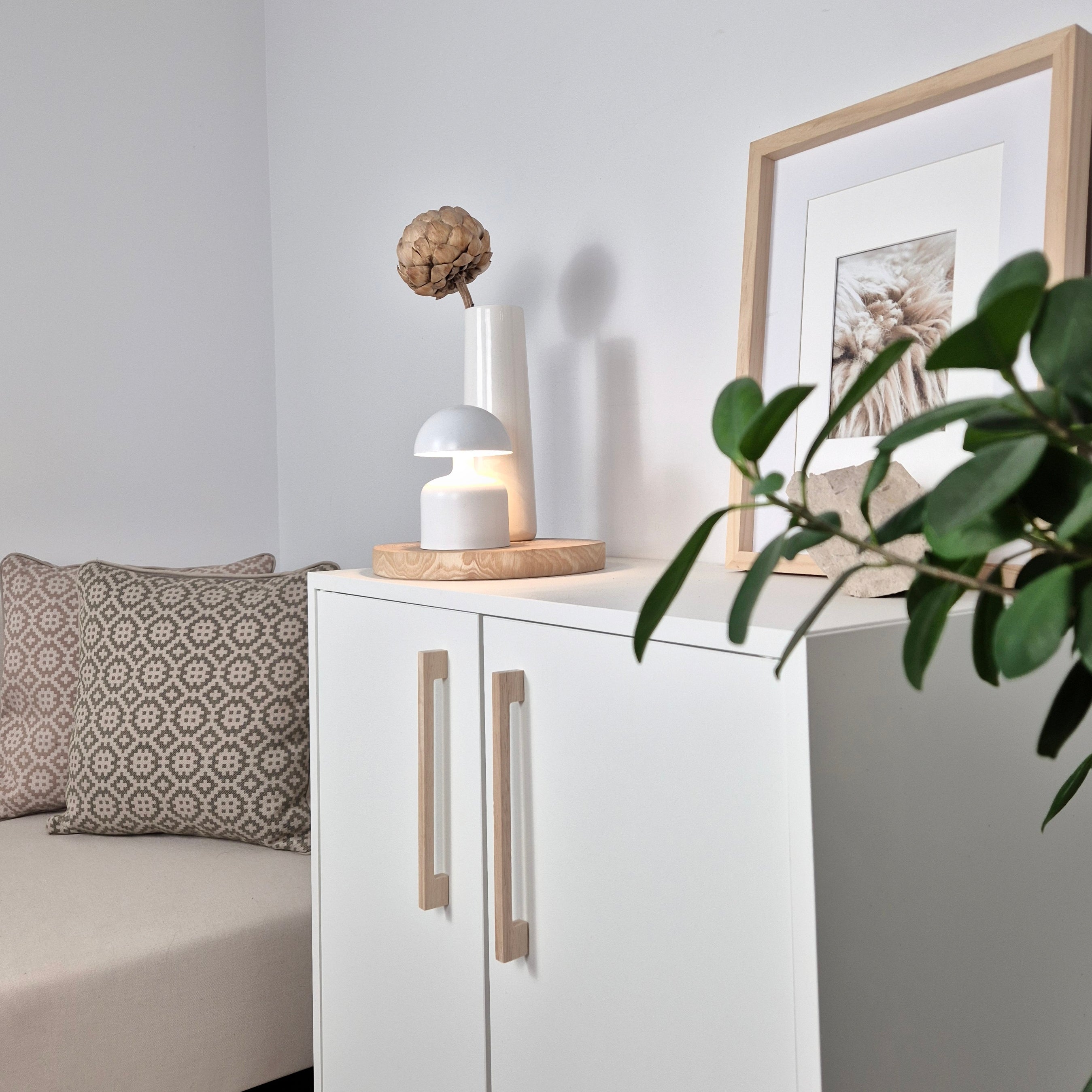 IKEA cabinet with long wooden handles