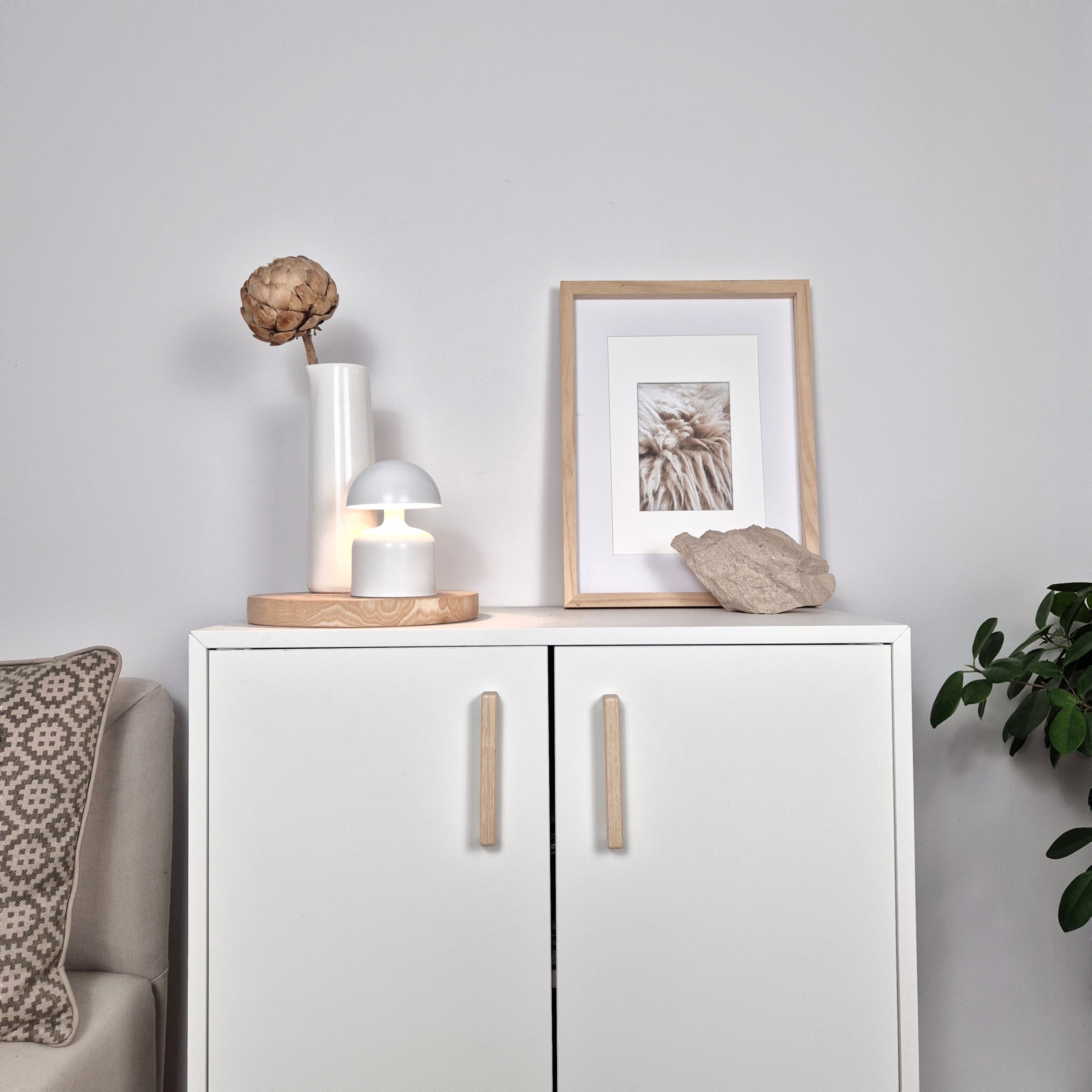 IKEA cabinet EKET with wooden handles