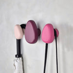 Light pink, pink and plum wall hooks