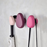 Light pink, pink and plum wall hooks