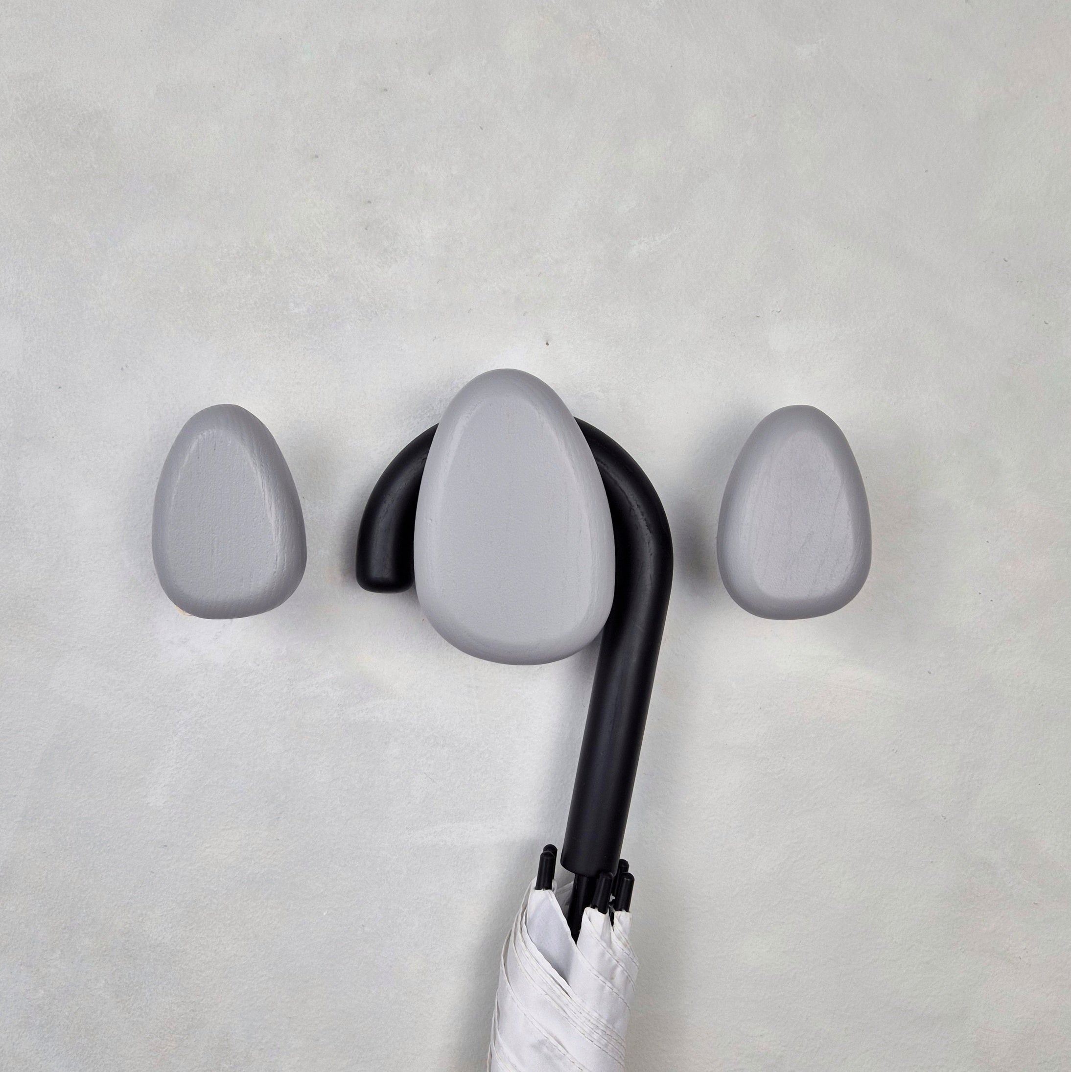 Light grey wall hooks