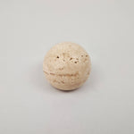 Travertine cabinet knob in ivory – natural stone, round ball shape