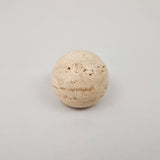 Travertine cabinet knob in ivory – natural stone, round ball shape