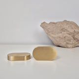 Brass cabinet pull DOME, solid brass cabinet pulls in flat oval design, perfect for cabinets and drawers.