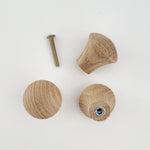Wooden cabinet knobs with a screw