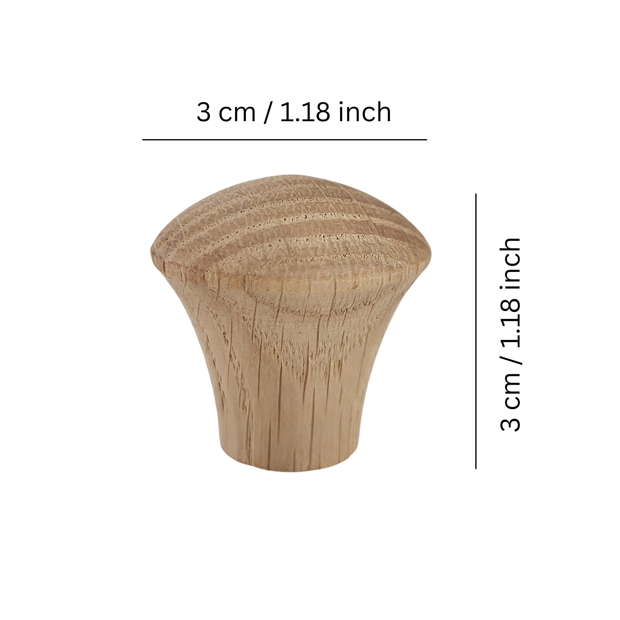 Size of Wooden cabinet knob 