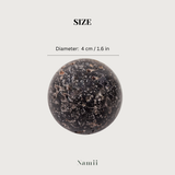 Travertine Cabinet Knob size display showing a 4 cm diameter natural stone with unique textures.