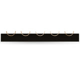 Black coat rack with brass metal details