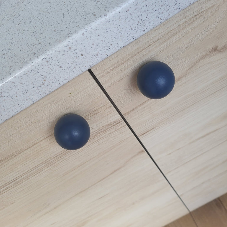 Blue knobs for kitchen