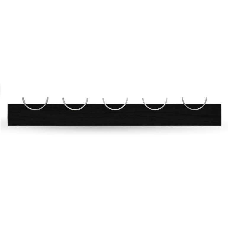 Black wall coat rack with stainless steel details