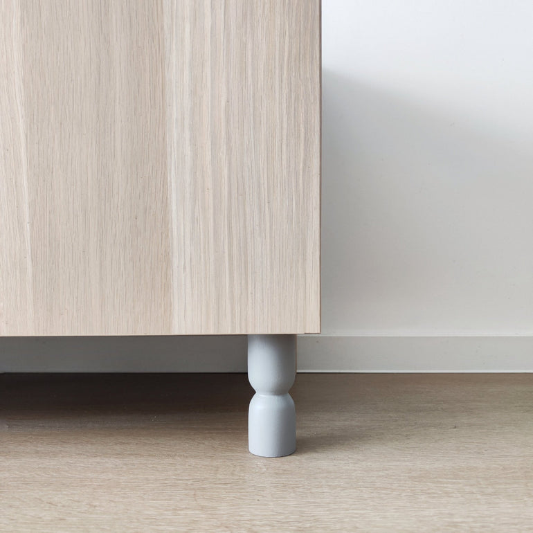 Gray cabinet leg