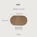 Brass cabinet pull size dimensions showing thickness, width, height, and hole spacing for accurate installation.