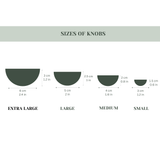 Sizes of round knobs
