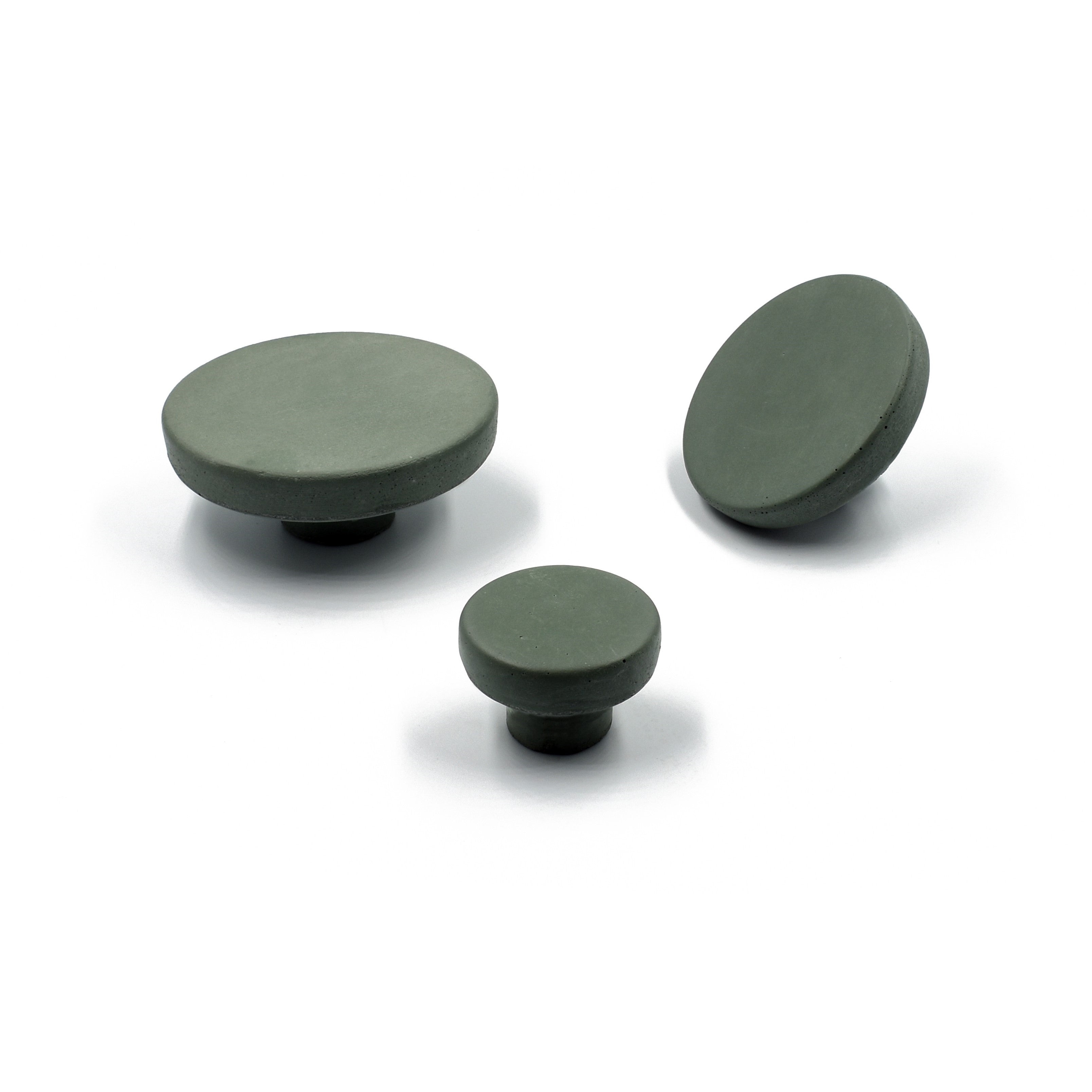 Green concrete cabinet knobs