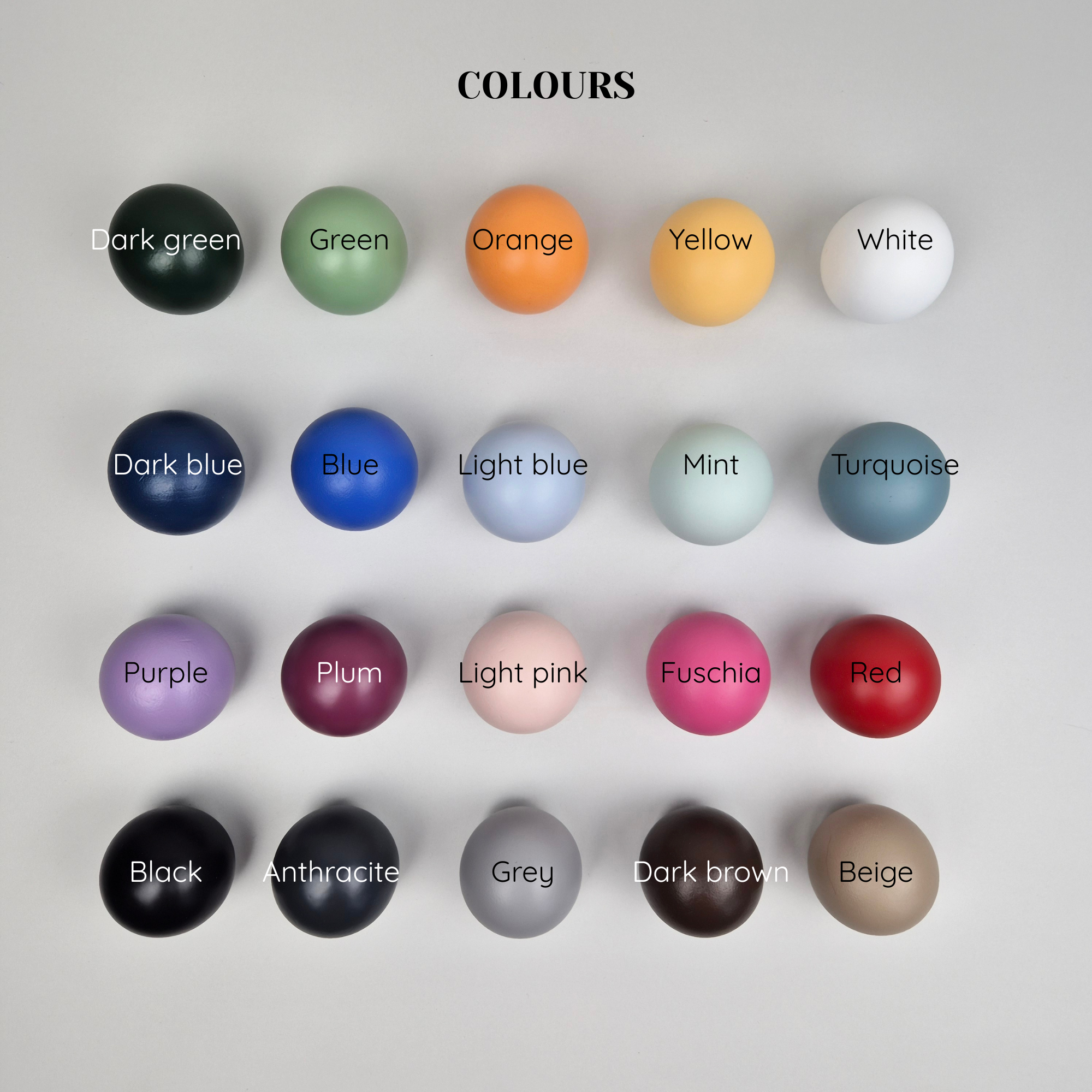 Small knobs colors