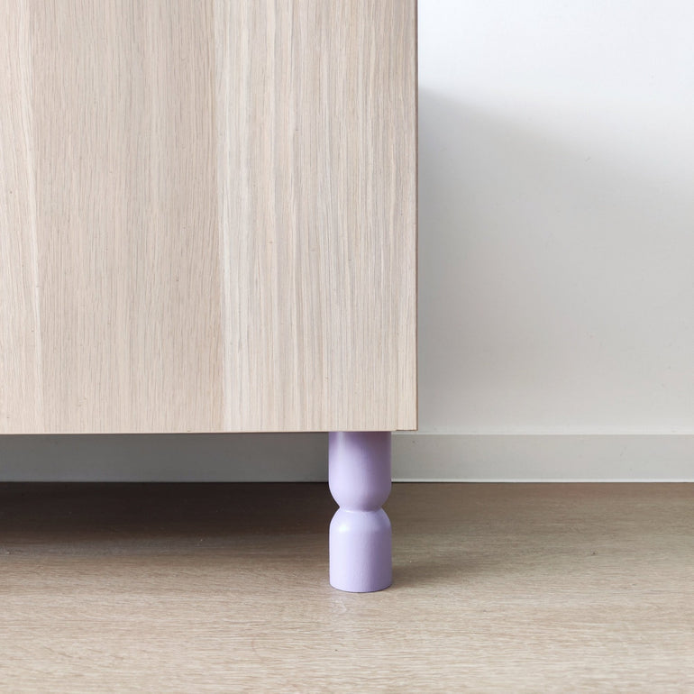 Purple legs for cabinet