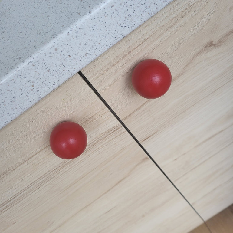 Red knobs for furniture