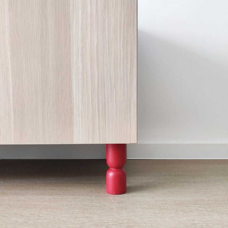 Red legs for tv benches