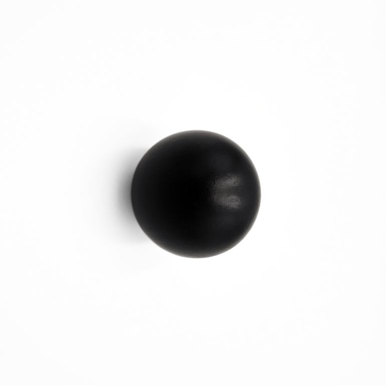 Round black knob