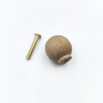 Screw with oak wood knob