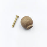 Screw with oak wood knob