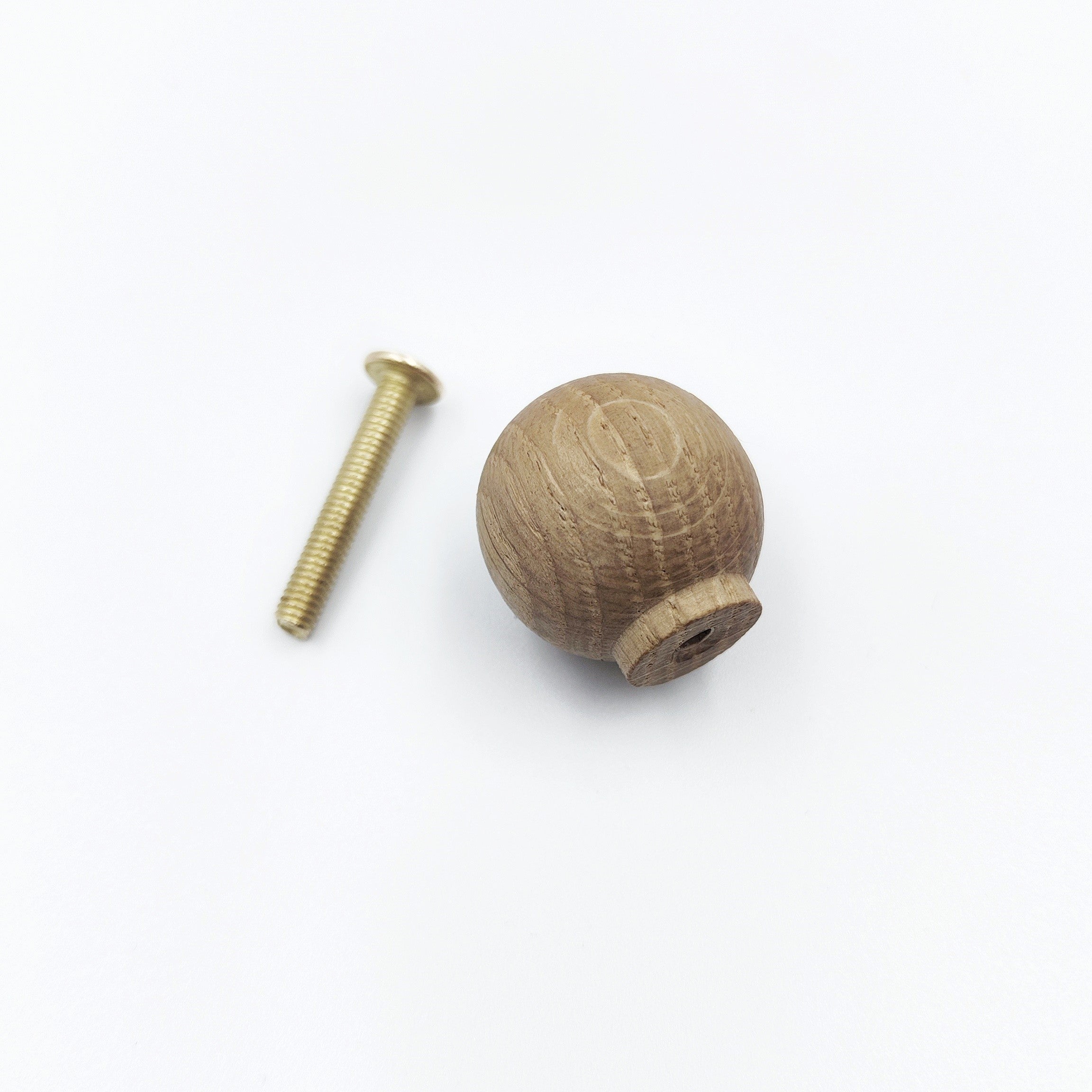 Screw with oak wood knob