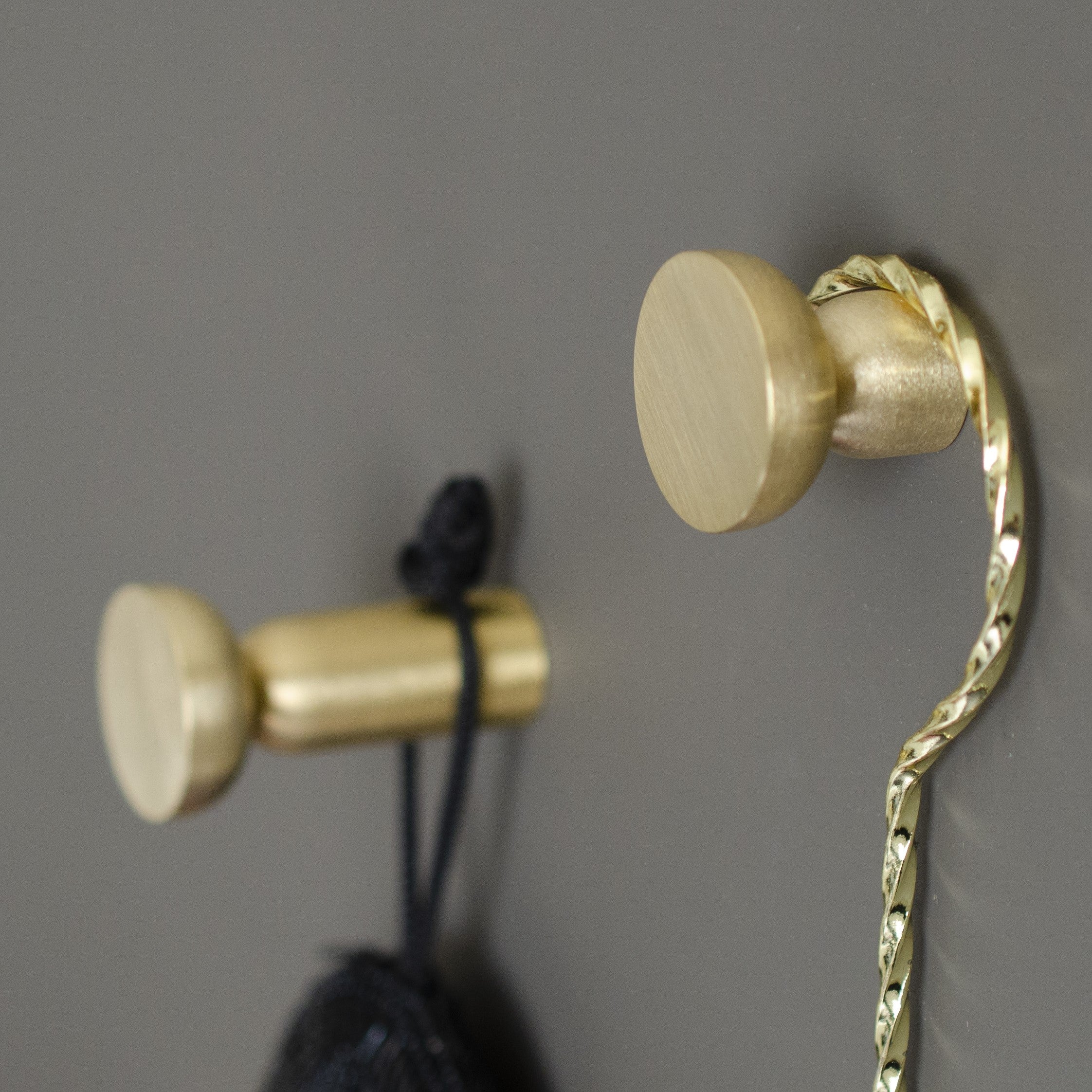 brushed brass wall hooks two sizes
