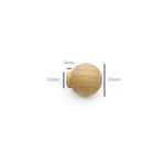 Size of oak wood knob