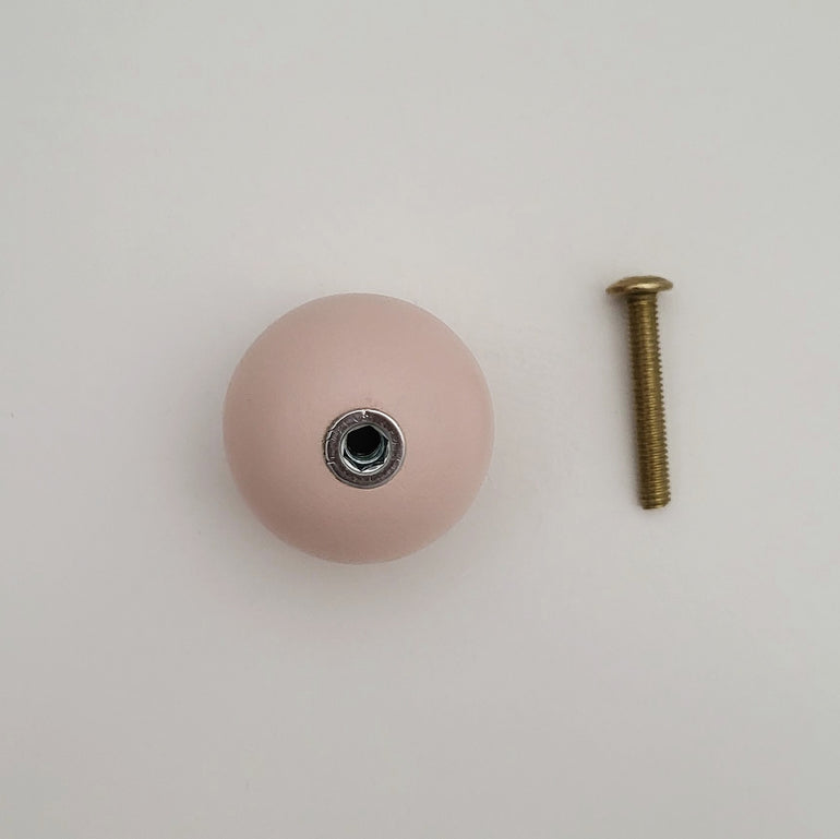 pastel pink knob ith screw