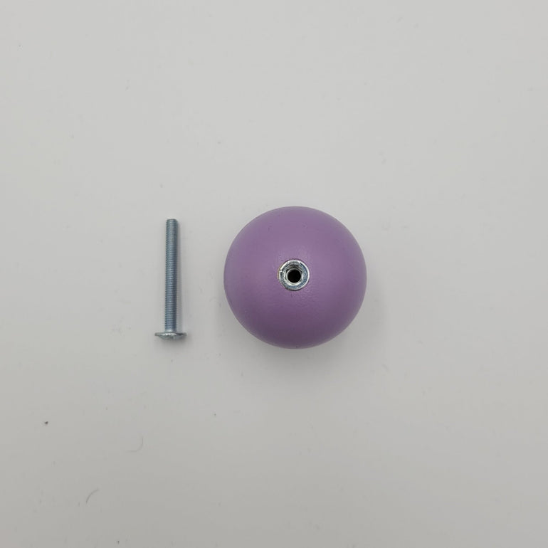 purple knob with screw