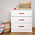 red handles for IKEA chest of drawers