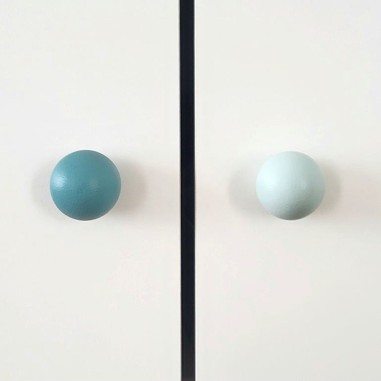 Turquoise and mint knnobs for IKEA children room furniture