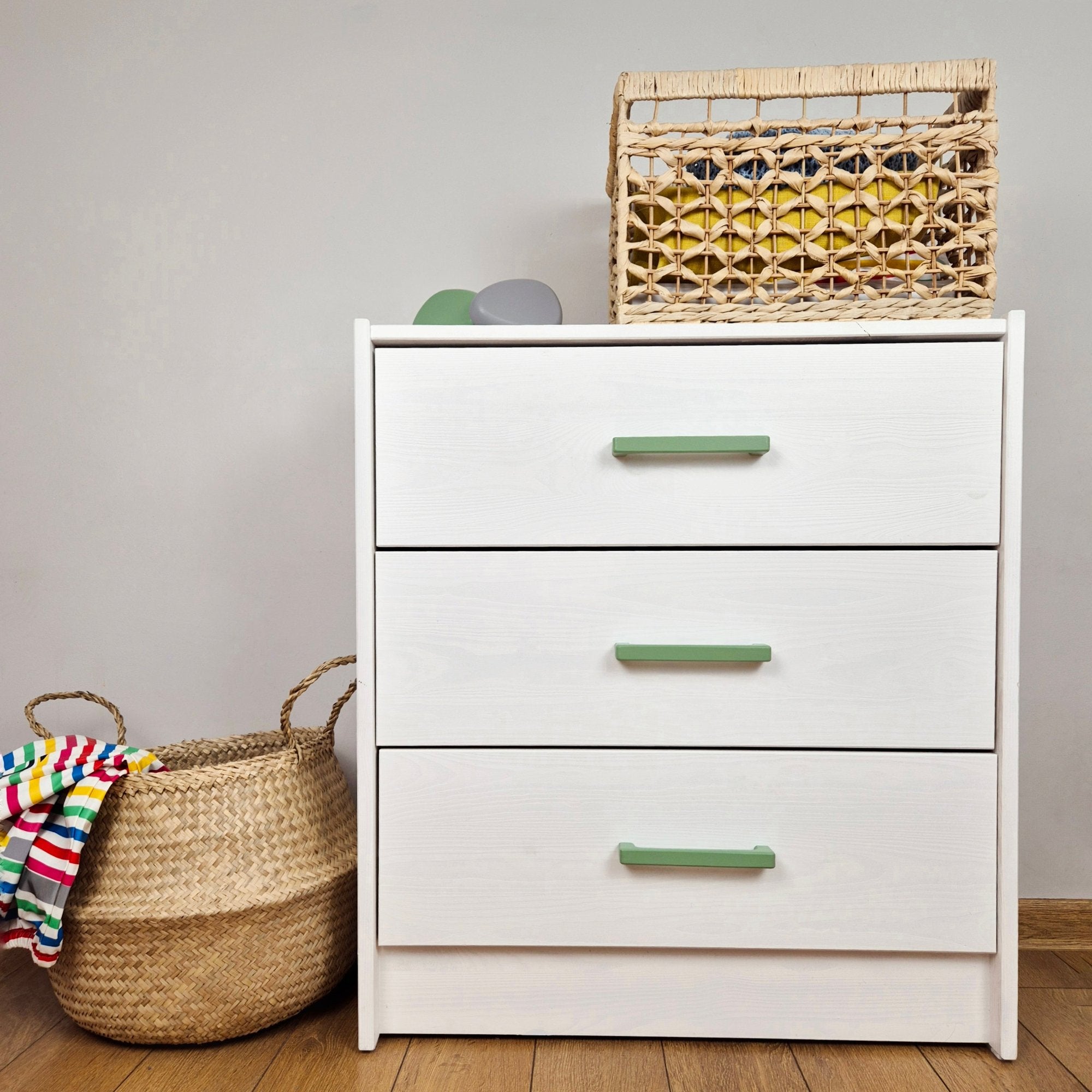 sage green nursery room handles